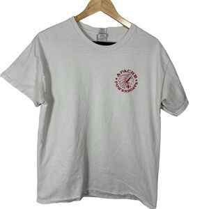 Apache Powerboats Graphic Tee White Red Print Gildan Ultra Cotton Size L